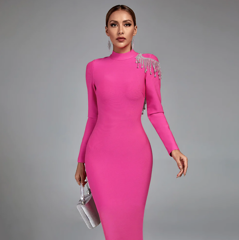 Elegantes Adelina - Rückenfreies Langarm-Maxikleid für Damen