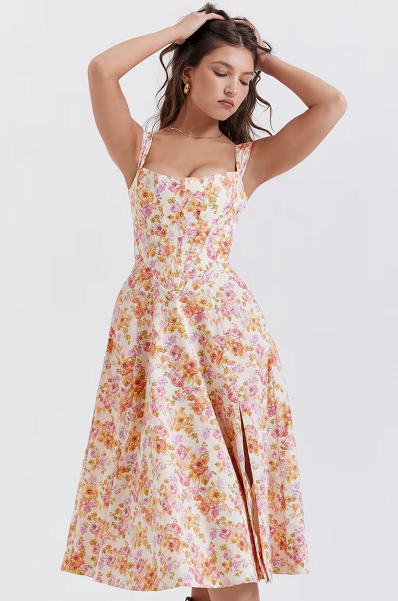 Weiches Blumenmuster Kleid in A-Linie für dich