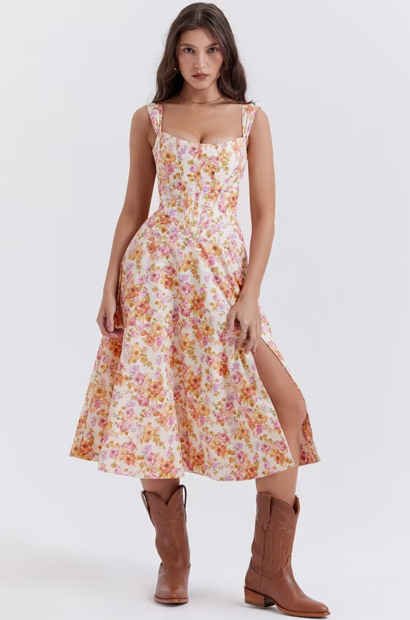 Weiches Blumenmuster Kleid in A-Linie für dich