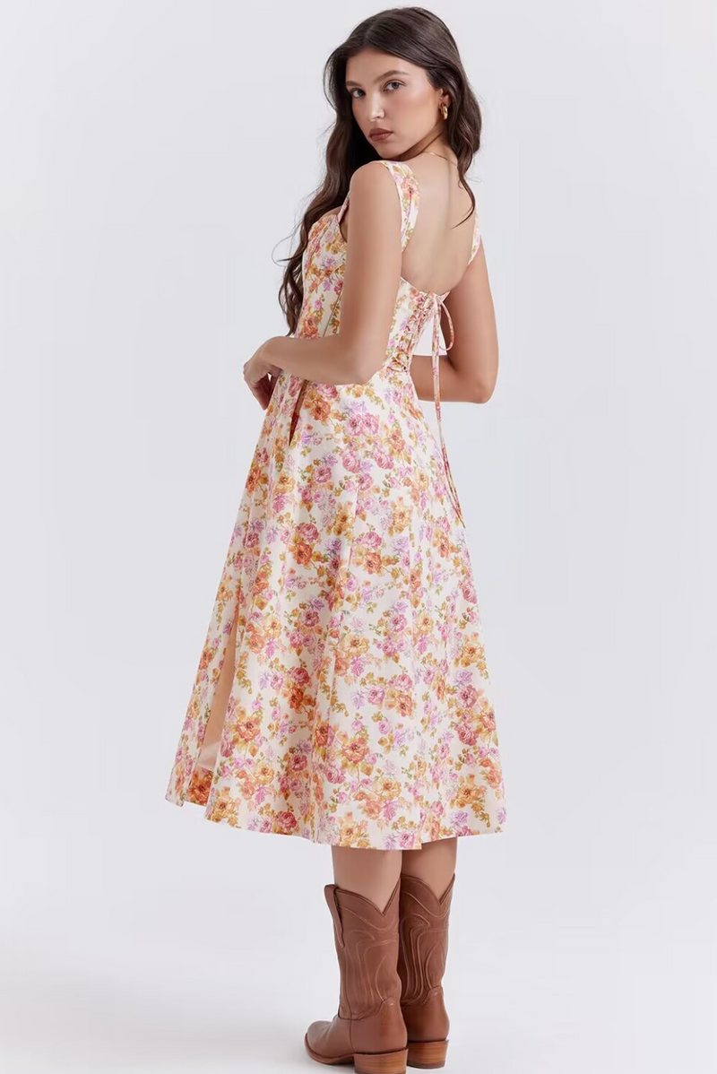 Weiches Blumenmuster Kleid in A-Linie für dich