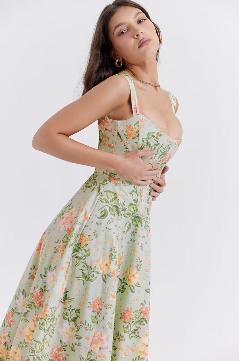 Weiches Blumenmuster Kleid in A-Linie für dich