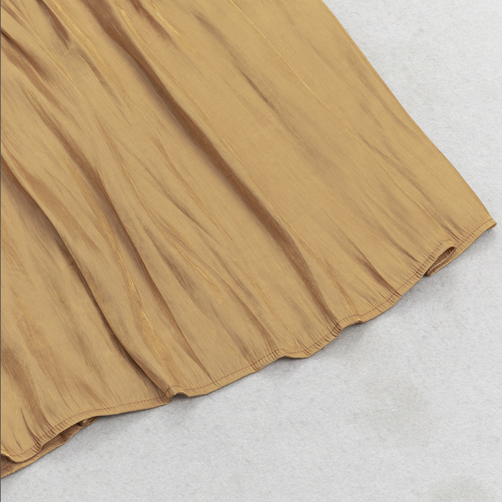 Elegantes Annika - Bodycon Maxikleid mit Fransen in Braun