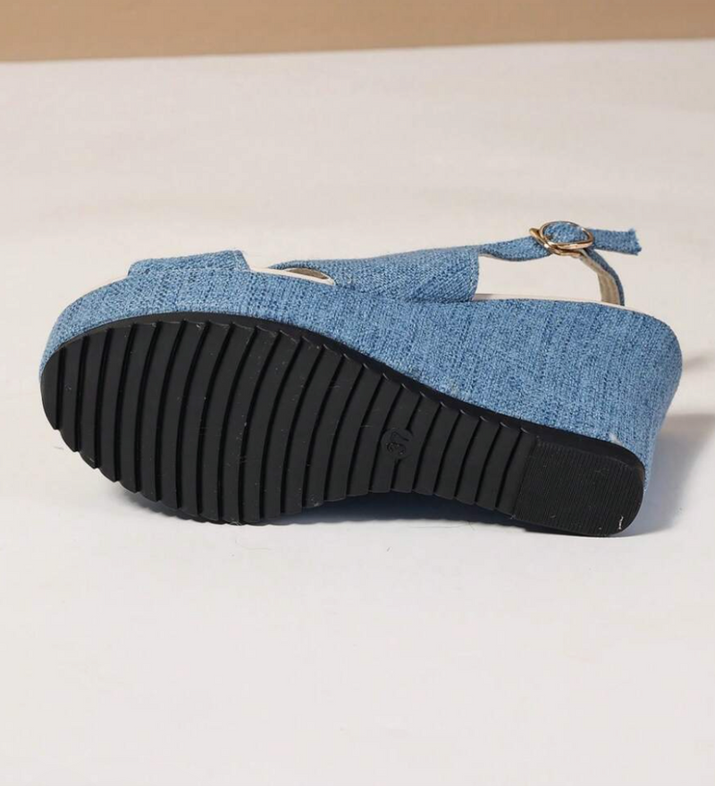 Bequeme Leichte Denim Keilsandaletten für dich zum Tragen
