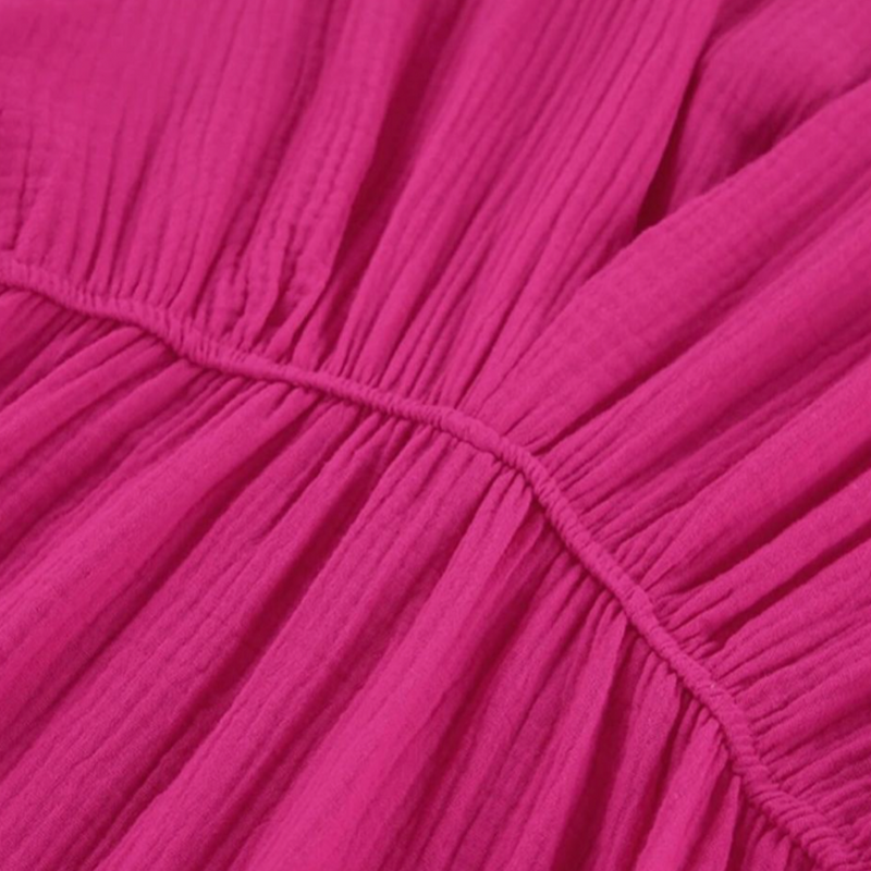 Bequemes Kleid mit V-Ausschnitt und Ballonärmeln für dich