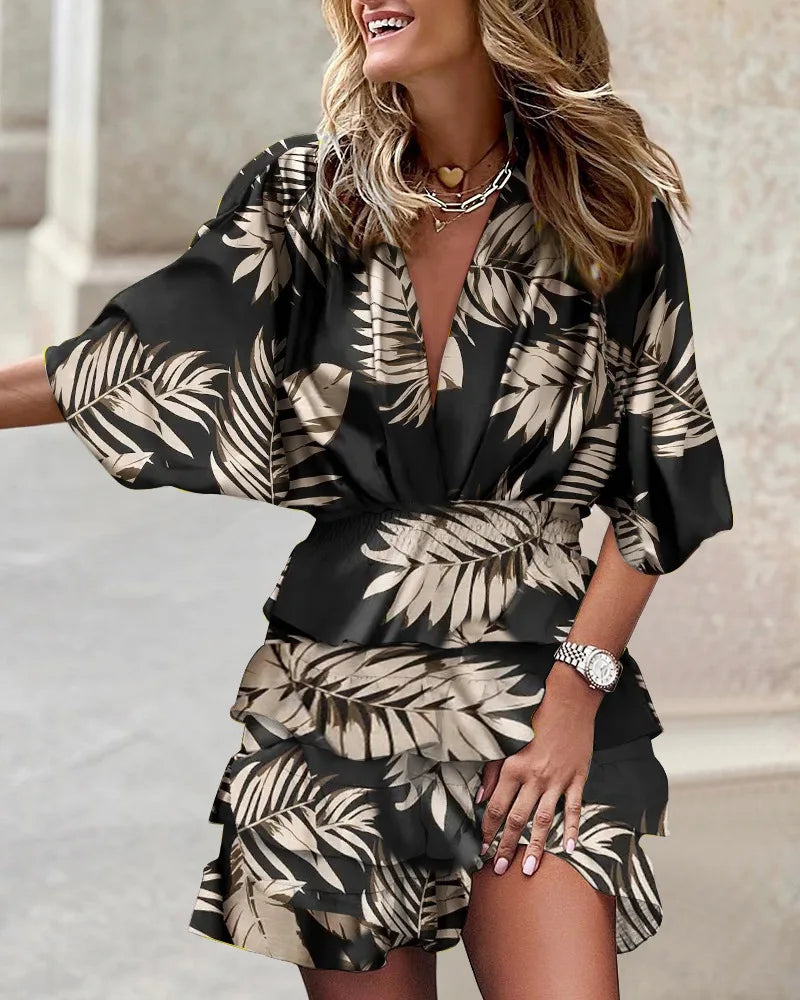 Elegantes Emma- Stylisches bedrucktes Minikleid für Damen