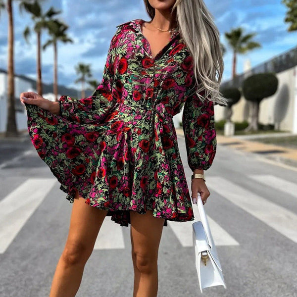 Bequemes - Elegantes Flare-Kleid mit Blumenmuster für dich