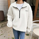 Warm Kuscheliges Sweatshirt Halbreißverschluss Hoodie