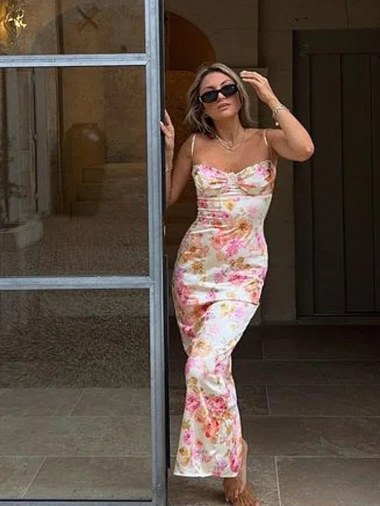 Elegantes Kleid mit Blumenmuster für den Sommer Damenkleid