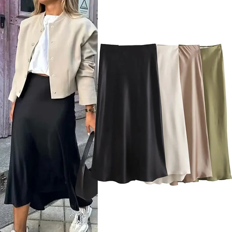 Selma - Luxe Satin Midi Rock (Sophie Edition)