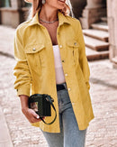 Bequeme Warme Gelbe Schöne Damen Leichte Cord Jacke
