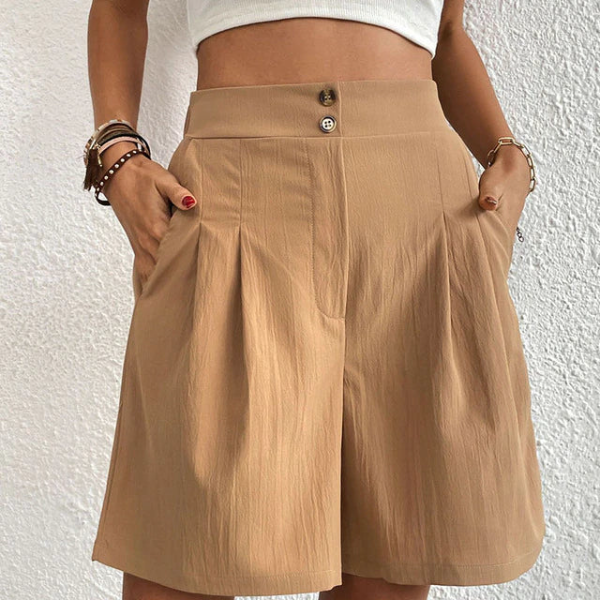 Anneliese – Stilvolle doppelt geknöpfte Shorts für einen eleganten Sommer-Look