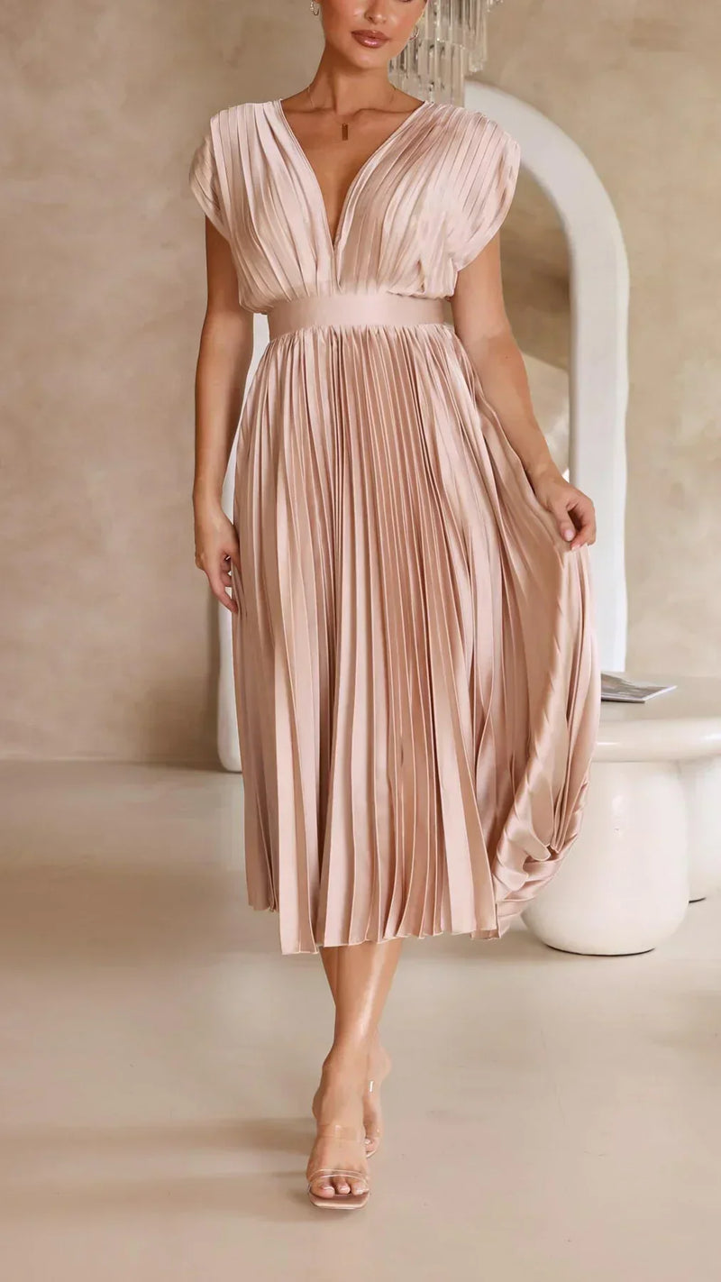 Bequemes und sexy Plissee-Kleid für dich, elegant und schön
