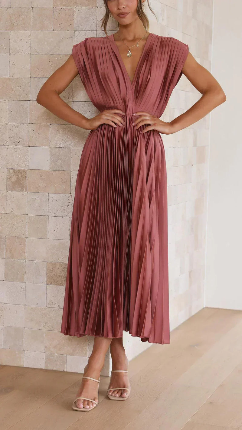 Bequemes und sexy Plissee-Kleid für dich, elegant und schön