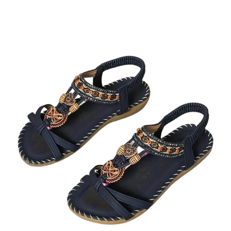 Weiche Sandalen mit Strass-Schmetterlingen für den Sommer