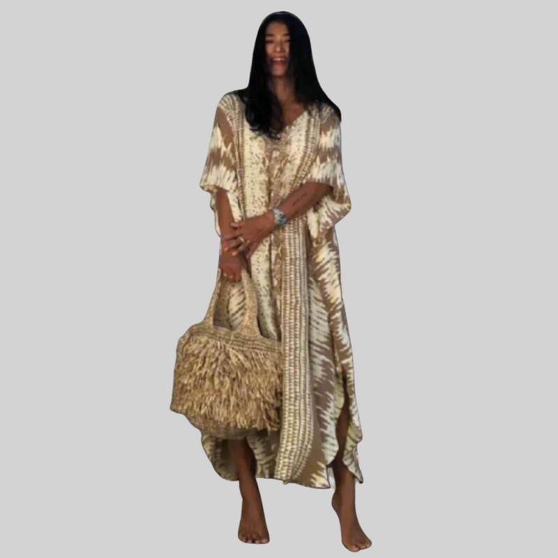 Elegantes Kleid - Weinlese - für dich mit langen Ärmeln