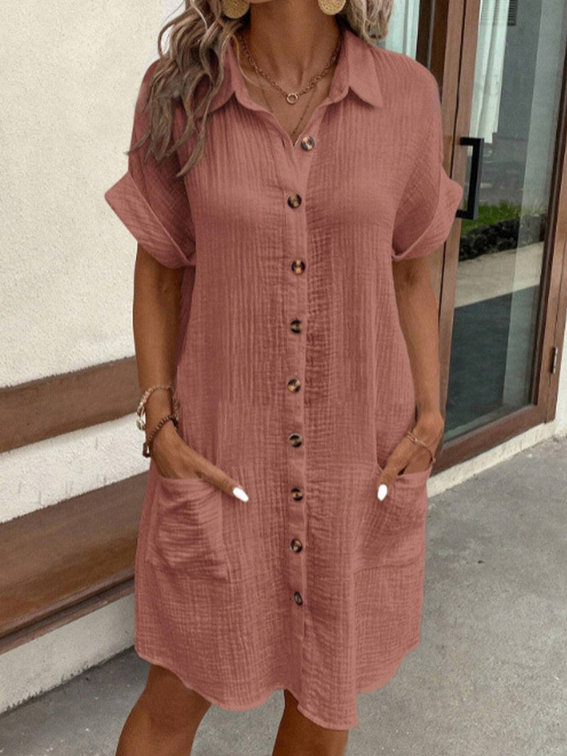 Weiches Polokleid aus strukturiertem Stoff für dich