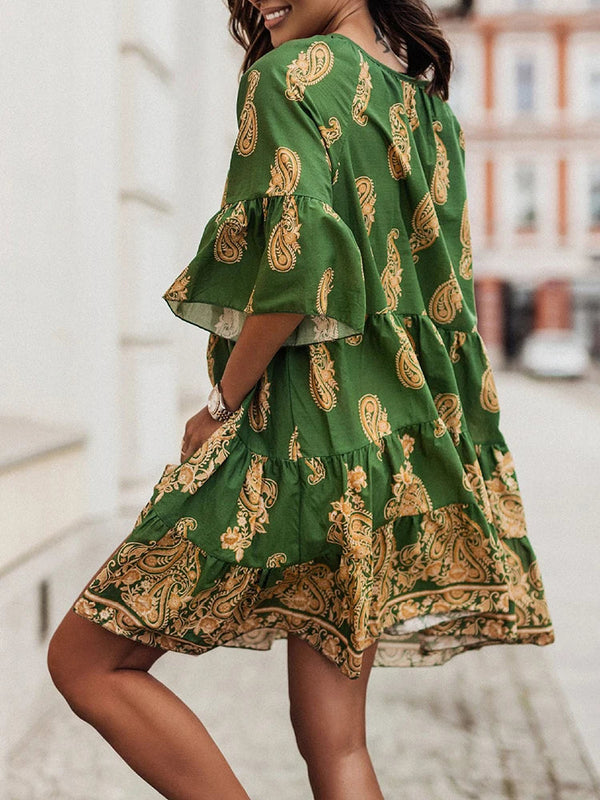 Bequemes Emma -Bohème Mini Kleid für jeden Anlass