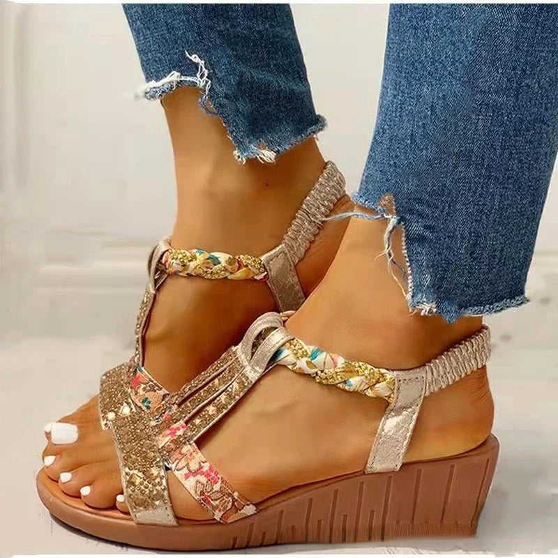 Bequeme und Elegante Leichtes Orthopädische Damen-Keilsandalen