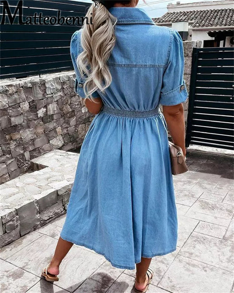 Weiches Denim-Kleid Für Frauen Mit Stil und Komfort