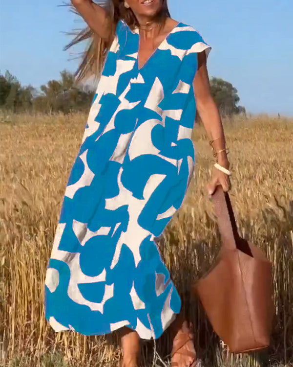 Bequemes, Leichtes Kleid Mit V-Ausschnitt Für Dich