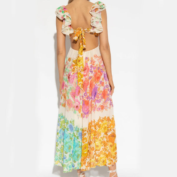 Schönes Elegantes Bunte Sommerkleid für dich zum Tragen