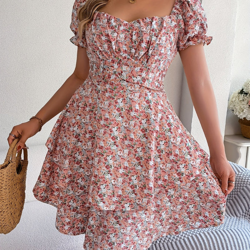 Weiches A-Linien-Kleid mit Blumenmuster für dich