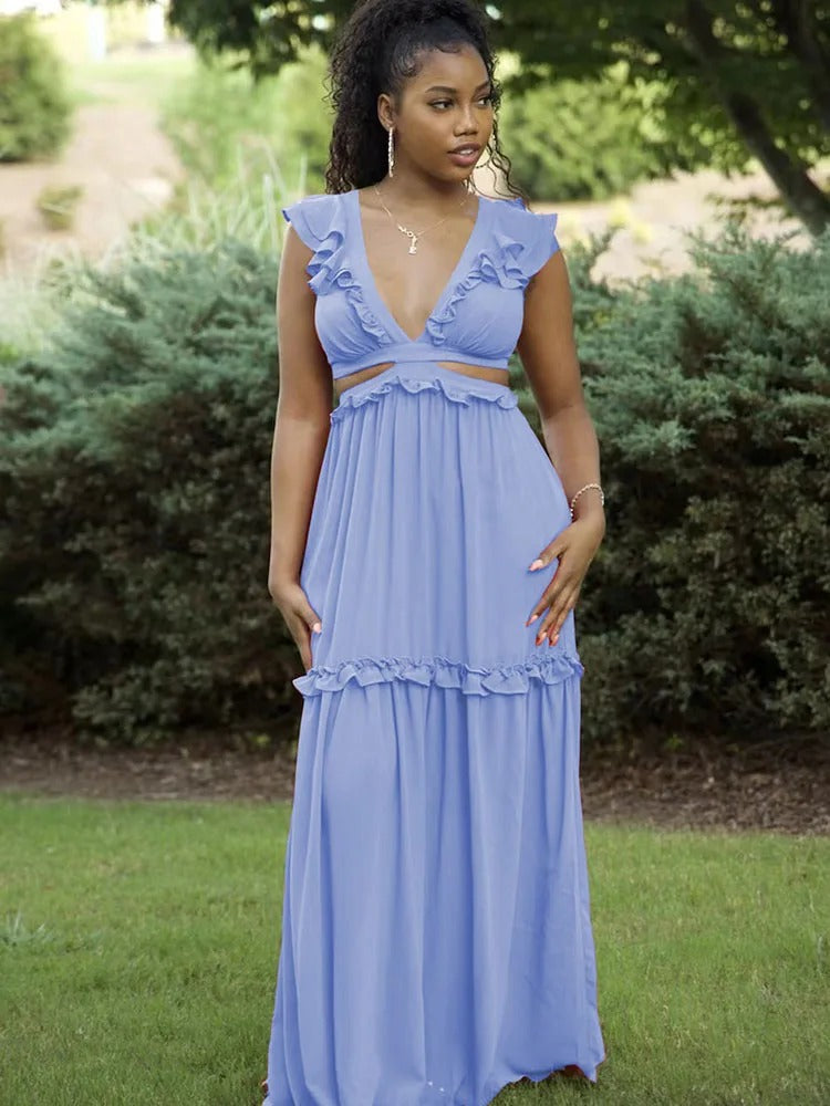 Elegantes Adelheid - Rückenfreies Spitzen-Maxikleid für Damen