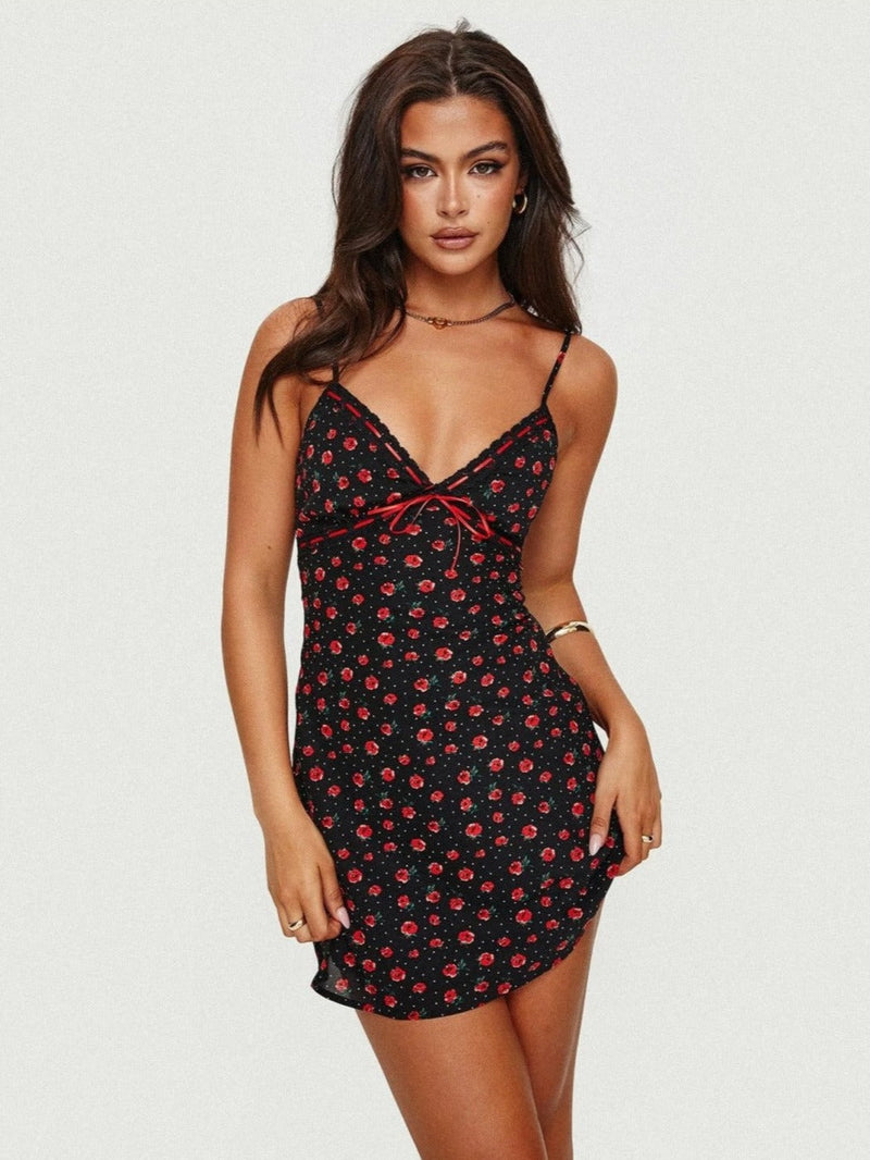 Elegantes Emma -Geblümt Mini Kleid für den Sommer Spaß