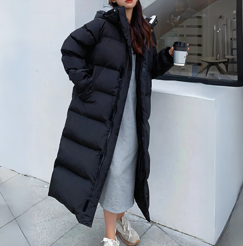 Anita - Winddichte lange Daunenjacke für Damen