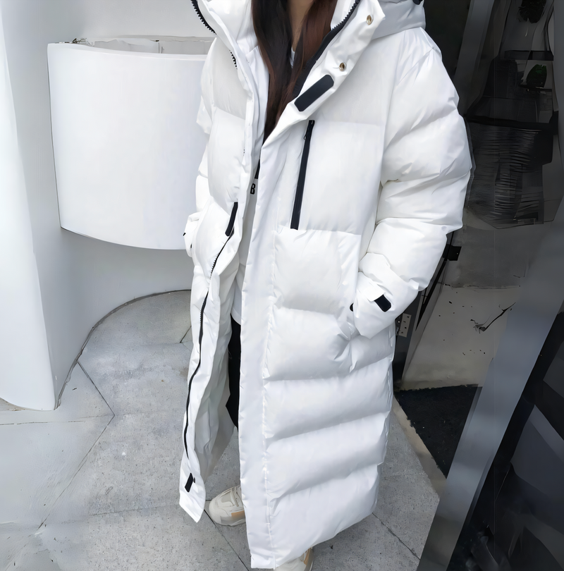 Anita - Winddichte lange Daunenjacke für Damen
