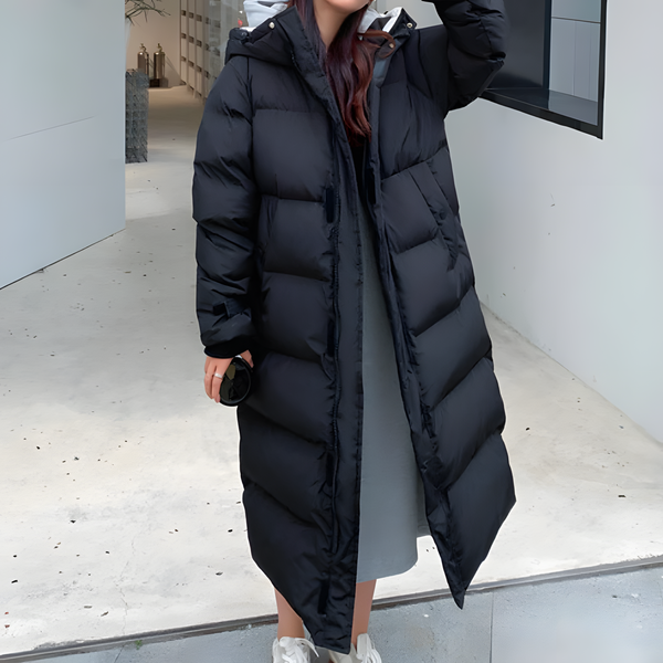 Anita - Winddichte lange Daunenjacke für Damen