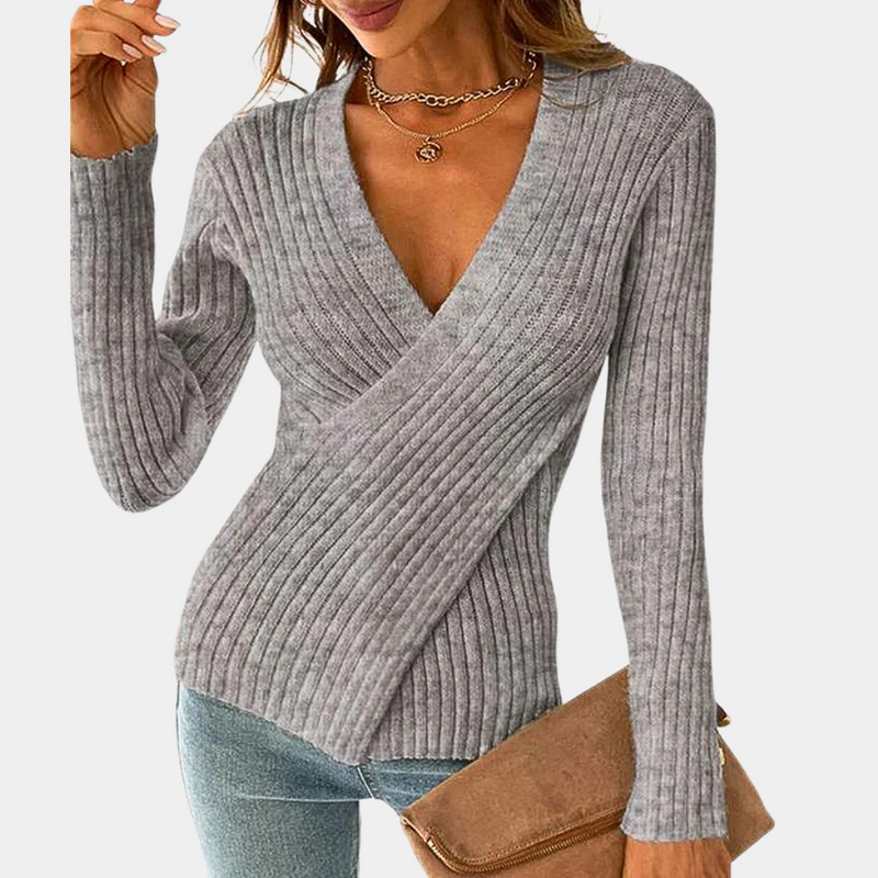Trendy Chic Damenpullover Wein