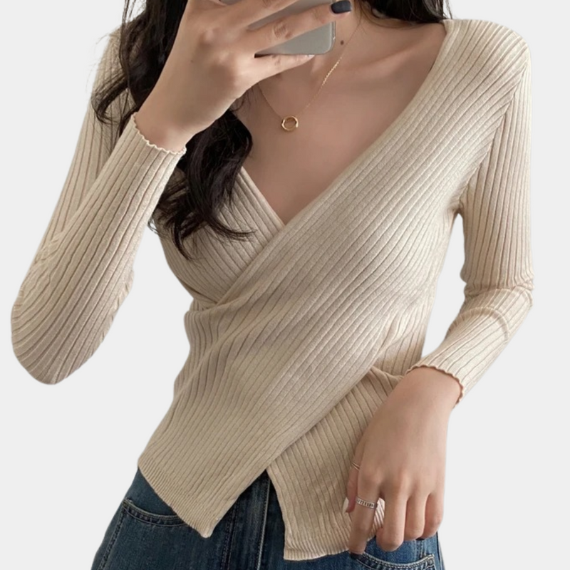 Trendy Chic Damenpullover Wein