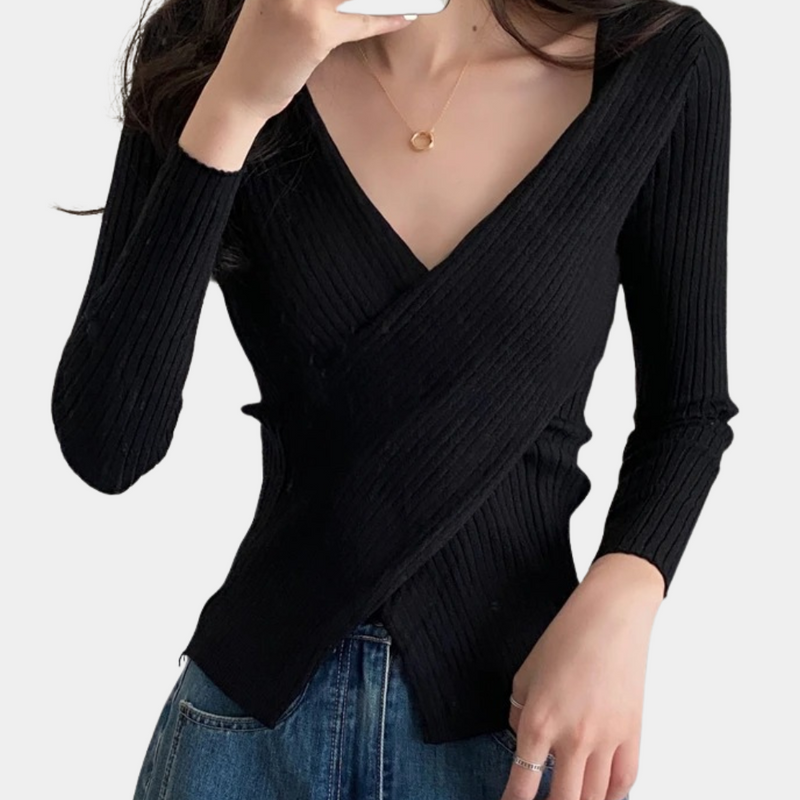Trendy Chic Damenpullover Wein