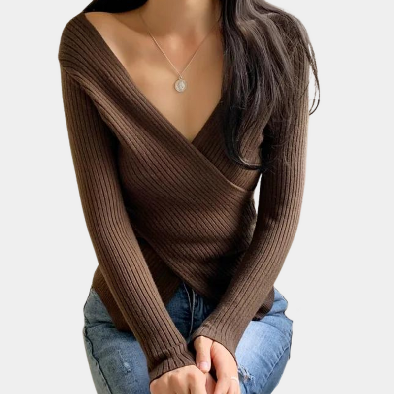 Trendy Chic Damenpullover Wein