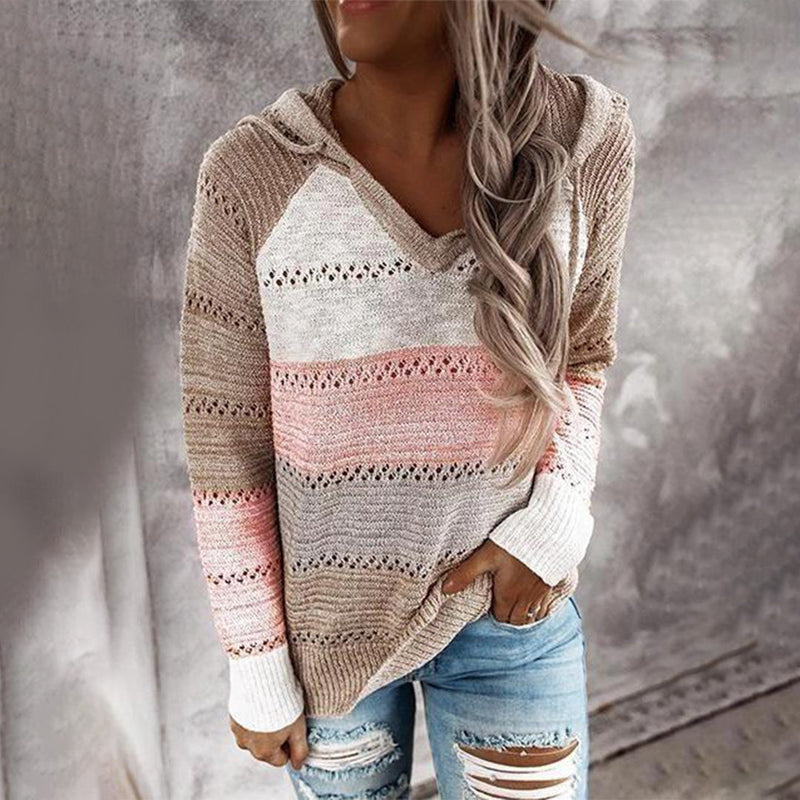 Modischer Pullover mit V-Ausschnitt