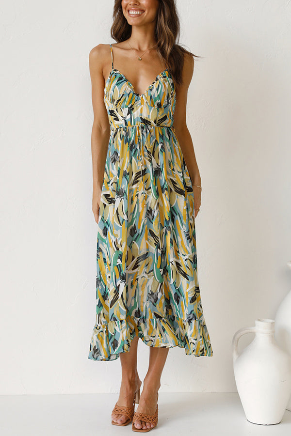 Buntes, Verspieltes Josefine Midikleid für Damen im Sommer
