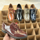 Bequeme Elegante Vintage Schuhe Mit Glänzendem Leder Schuhe