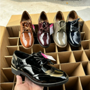 Bequeme Elegante Vintage Schuhe Mit Glänzendem Leder Schuhe