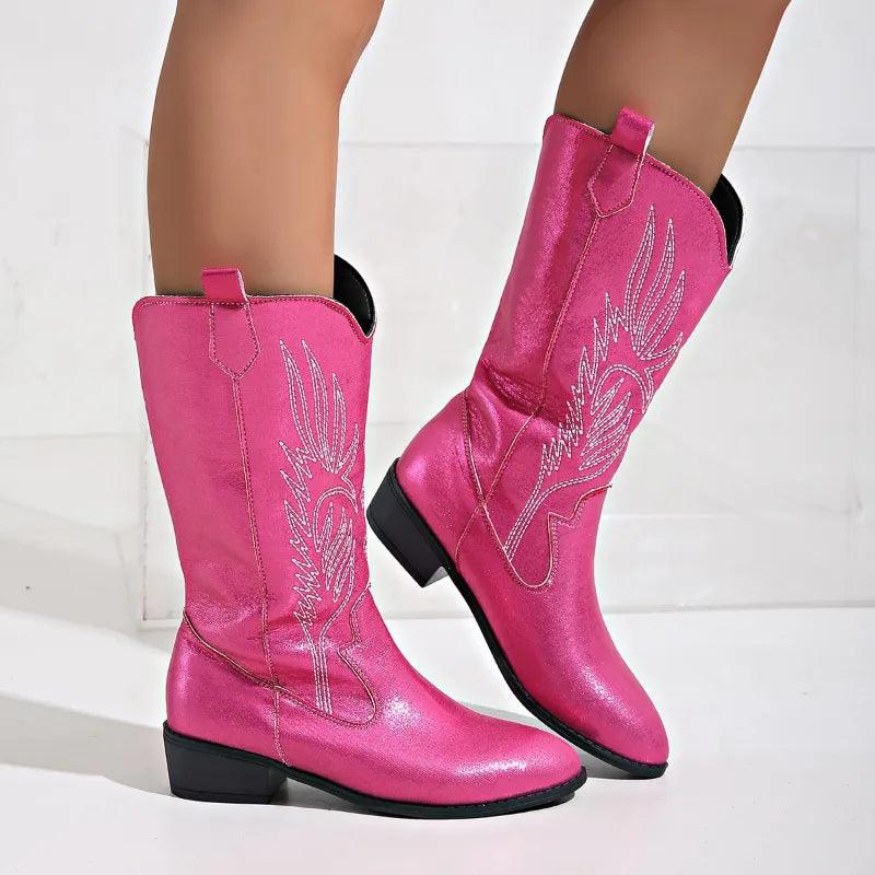 Bequeme Weiche Elegante Robuste Breite Western Stiefel