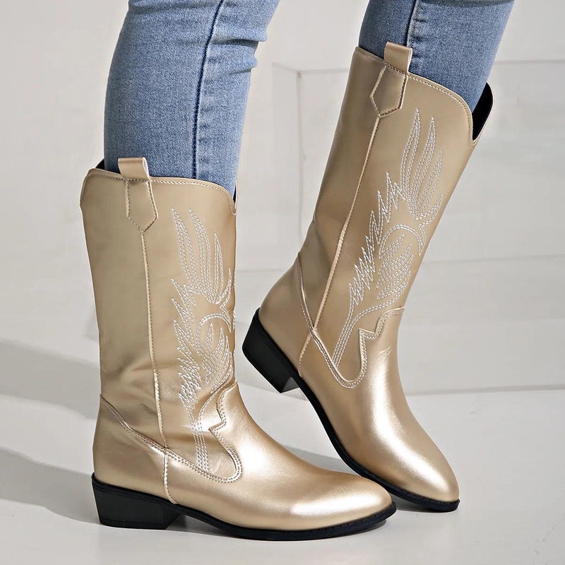 Bequeme Weiche Elegante Robuste Breite Western Stiefel