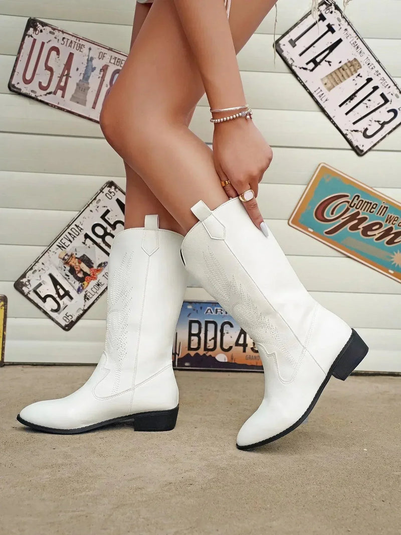 Bequeme Weiche Elegante Robuste Breite Western Stiefel