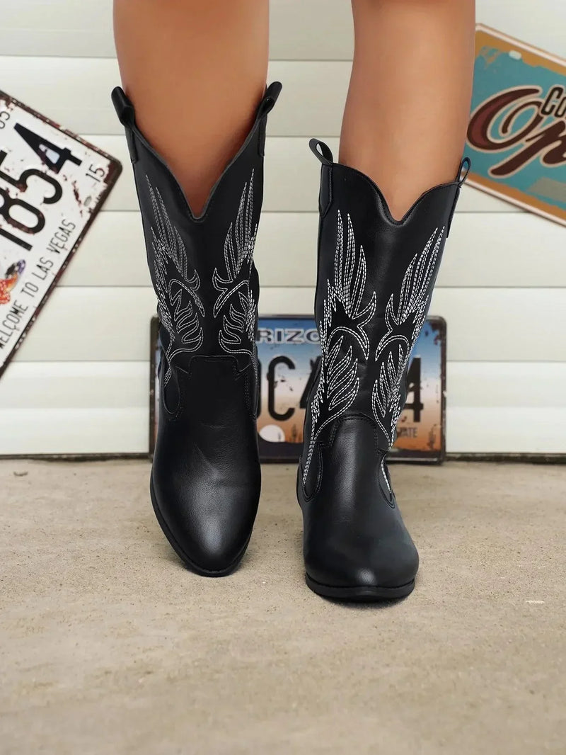 Bequeme Weiche Elegante Robuste Breite Western Stiefel