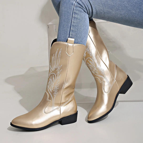 Bequeme Weiche Elegante Robuste Breite Western Stiefel
