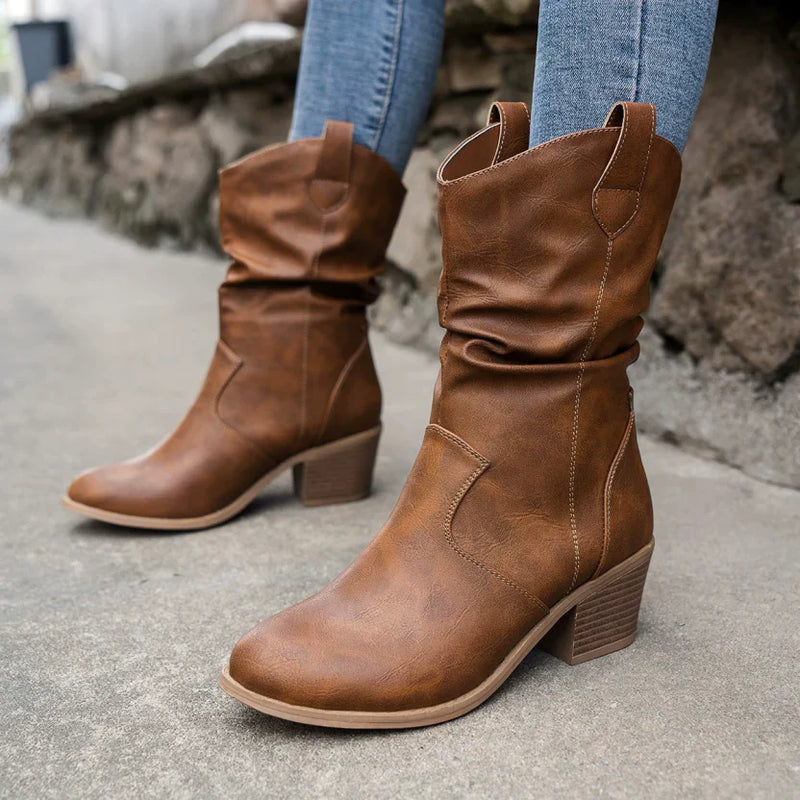 Bequeme Weiche Western Cowboy Modische Schlupf Stiefel