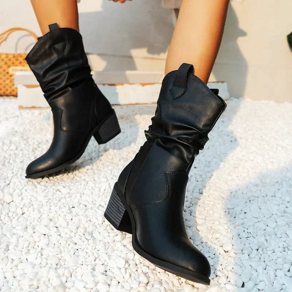 Bequeme Weiche Western Cowboy Modische Schlupf Stiefel
