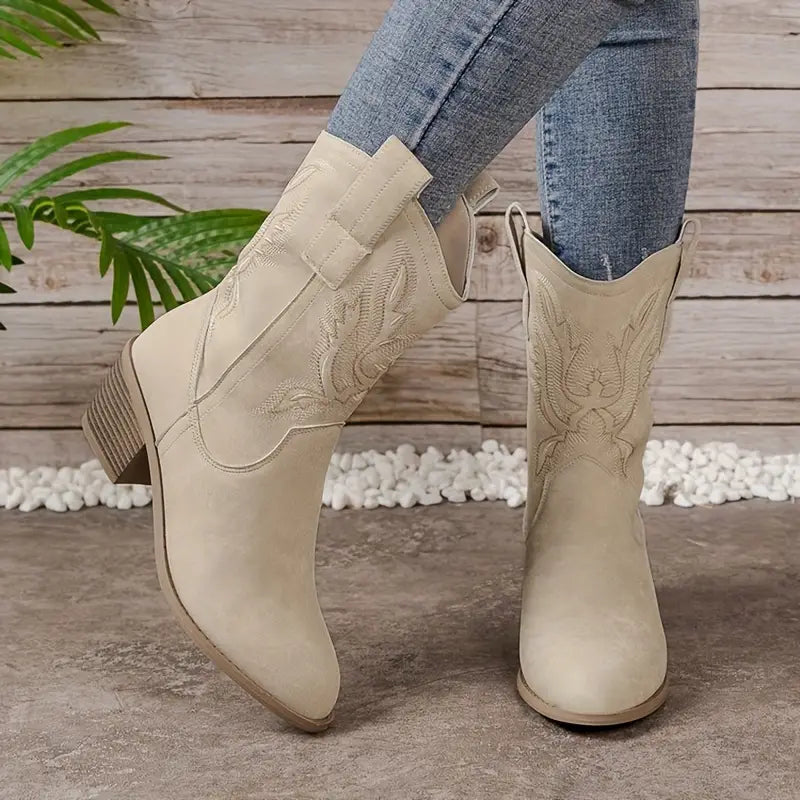 Bequeme Western Stiefel Für Lässige Kleider Stiefel