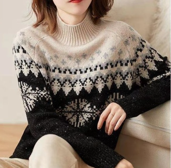 Bequemer Eleganter Pullover Mit Hohem Kragen Hoodie