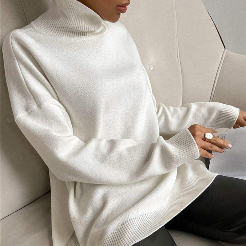 Bequemer Eleganter Pullover Mit Praktischen Seitenschlitzen