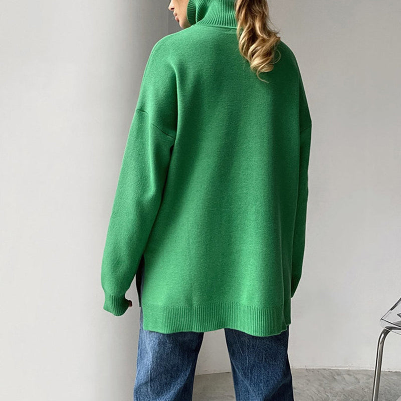 Bequemer Eleganter Pullover Mit Praktischen Seitenschlitzen